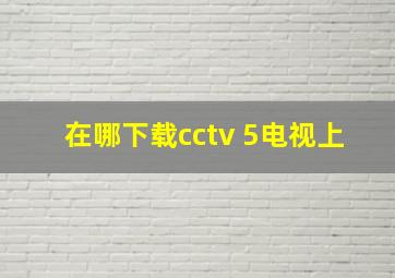 在哪下载cctv 5电视上